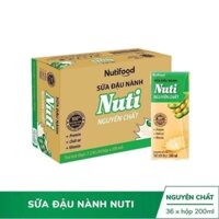 Sữa Đậu Nành NUTIFOOD SOY MILK nguyên chất thùng 36 hộp x 200ml