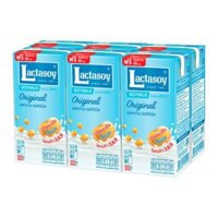 Sữa đậu nành tiệt trùng Lactasoy Vị ngọt nguyên bản, 300 ml., gói 6 chiếc