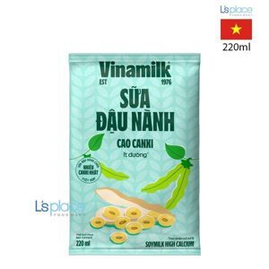 Sữa đậu nành Vinamilk gấp đôi Canxi - bịch 220ml