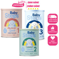 Sữa Dê BABY STEPS - GIẢI PHÁP CHO BÉ TIÊU HOÁ KÉM, CHẬM TĂNG CÂN 900G Chính Hãnh Có Team Phụ