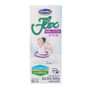 Sữa dinh dưỡng không đường Vinamilk Flex không lactoza lốc 4 hộp x 180ml