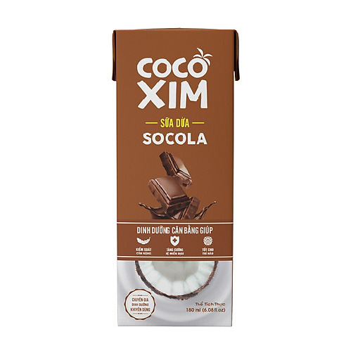 Sữa dừa socola CoCoXim - Thùng 48 hộp 180ml
