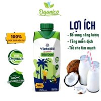 Sữa Dừa hữu cơ Vietcoco - 1 thùng 24 hộp 330m/ hộp - Thương Hiệu Quốc Gia