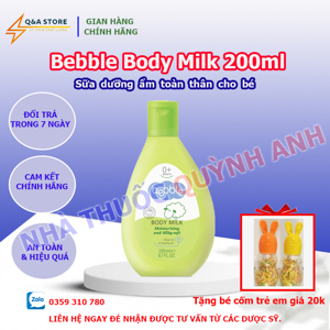 Sữa dưỡng ẩm toàn thân cho bé Bebble Body Milk 200ml