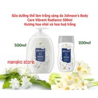 Sữa dưỡng thể làm trắng sáng da Johnson's Body Care Vibrant Radiance 500ml Hương hoa nhài và hoa huệ trắng