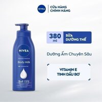 Sữa Dưỡng Thể NIVEA Body Milk Dưỡng Ẩm Chuyên Sâu 48H | Thấm Nhanh (380 ml) - 98940