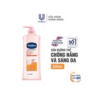 Sữa Dưỡng Thể Vaseline Healthy Bright Sun + Pollution Protect SPF 24 PA++ Trắng Da Toàn Thân Chống Nắng 350ml