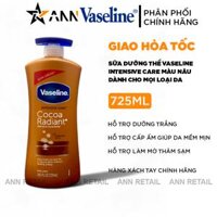 Sữa Dưỡng Thể Vaseline Intensive Care Cocoa Radiant Màu Nâu 725ml – Hàng Xách Tay
