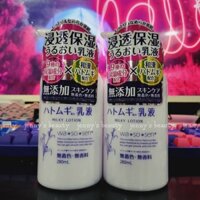 Sữa dưỡng thể Wasosen Milky Lotion chiết xuất hạt ý dĩ 280mL của Nhật