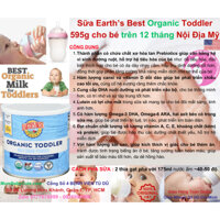 Sữa Earth's Best Organic Toddler Milk Drink Powder 595g Trên 1 Tuổi