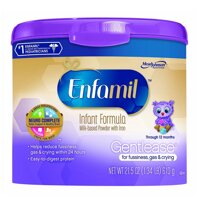 Sữa Enfamil Gentlease của Mỹ cho trẻ từ 0 đến 12 tháng quấy khóc đầy hơi nôn trớ hộp 610g