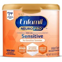 Sữa Enfamil Neuro Pro Sensitive của Mỹ cho trẻ từ 0 đến 12 tháng tiêu hóa kén, nôn chớ, dị ứng lactose hộp 552g