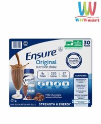 Sữa Ensure nước hương Socola Ensure Original Milk Chocolate 237ml Thùng 30 chai