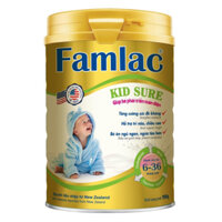 Sữa Famlac Kid Sure 900gr giúp bé từ 6 tới 36 tháng tuổi phát triển toàn diện