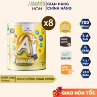 Sữa hạt cho bé Miwako A+ từ 1 - 6 tuổi vị vani dinh dưỡng cho trẻ biếng ăn 700g x 8 hộp (5.6kg) - Nhập khẩu Malaysia