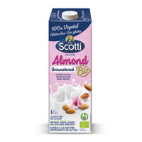Sữa Hạt Hạnh Nhân Không Đường - Sữa Thực Vật - Sữa Thuần Chay - Riso Scotti Ý - Unsweetened Almond Drink 1L