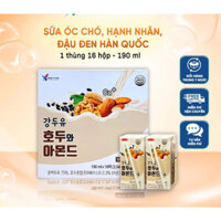 Sữa Hạt Óc Chó Hạnh Nhân Đậu Đen Hàn Quốc Kang's food Thùng 16 Hộp 190ml Bổ Dưỡng