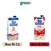 Sữa hạt yến mạch không đường SO GOOD 1L bổ sung canxi và vitamin, dành cho người ăn kiêng, ăn thuần chay