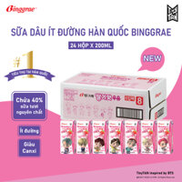 SỮA ÍT ĐƯỜNG VỊ DÂU BINGGRAE - STRAWBERRY LOW SUGAR MILK (THÙNG 24 HỘP)