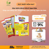 Sữa JAPA MILK GOLD Japa Kids Hộp 400g - Giúp con tăng cân, tăng chiều cao, phòng ngừa táo bón, Hộp 20 Gói