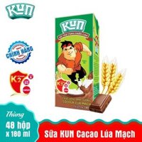 Sữa Kun socola lúa mạch hộp 180ml – vỉ 4 hộp