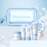 Sữa LAIKOU Làm Sáng Da 7 Cái / bộ Kem Chống Nắng Tăng Cường Độ SPF50 Có Túi Rửa