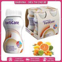 Sữa Nước FortiCare 125ml Lốc 4 Chai, Hương Cam Chanh Cao Năng Lượng Dành Cho Bệnh Nhân Ung Thư, Người Ốm Bệnh, Phẫu Thuật, Orange Lemon