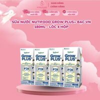 Sữa nước Nutifood Grow Plus+ bạc VN 180ml - Lốc 4 hộp