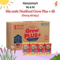 SỮA NƯỚC NUTIFOOD GROW PLUS+ ĐỎ THÙNG 48 HỘP 110ML/180ML - hanzomart