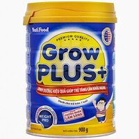 Sữa NutiFood Grow Plus xanh cho trẻ suy dinh dưỡng thấp còi từ 1 tuổi hộp 900g
