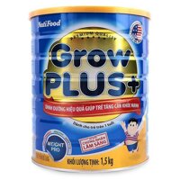 Sữa NutiFood Grow Plus xanh cho trẻ suy dinh dưỡng thấp còi từ 1 tuổi hộp 1,5kg