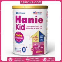 Sữa NutriCare Hanie Kid 0+ 800g | Cho Bé Từ 0-12 Tháng Tuổi, Dinh Dưỡng Cho Trẻ Biếng Ăn & Thấp Còi | Mua sữa Chính Hãng Nutricare, Giá Rẻ Nhất Tại Babivina