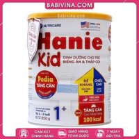 Sữa NutriCare Hanie Kid 1+ 850g | Cho Bé Từ 1-2 Tuổi, Dinh Dưỡng Cho Trẻ Biếng Ăn & Thấp Còi | Mua sữa Chính Hãng Nutricare, Giá Rẻ Nhất Tại Babivina