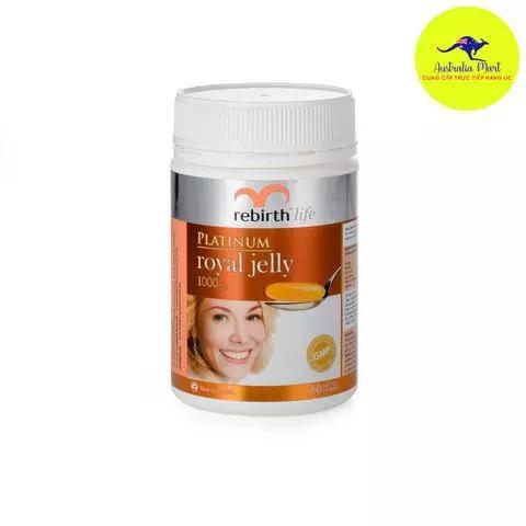 Sữa ong chúa dạng viên uống RE-BIRTH Platinum Royal Jelly 60 viên/hộp