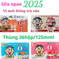Sữa Opao [Vị Mới Hồng Trà Sữa 2025] - Thùng 36 Hộp(125ml)Kèm Các Vị Dâu, Nguyên Bản, Yogurt Sữa Chua