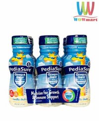 Sữa Pediasure nước hương Vani Pediasure Grow & Gain Vanilla Shake 237ml Lốc 6 chai