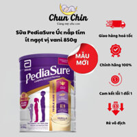 Sữa PediaSure Úc Nắp Tím It Ngọt Vị Vani 850g, Nhập Khẩu Có Tem Phụ