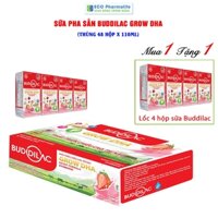 Sữa Pha Sẵn Cho Bé 1 Tuổi Buddilac Grow Dha Thùng 48 Hộp 110ml - Hỗ Trợ Tăng Chiều Cao, Trí Não, Phát Triển Toàn Diện