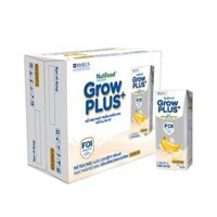 Sữa phát triển chiều cao Nutifood GrowPLUS+ bạc vị chuối 180ml trên 1 tuổi (lốc 4 hộp, thùng 6 lốc)