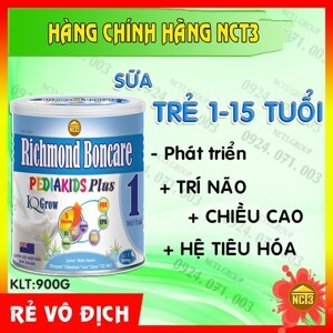Sữa richmond boncare suremilk PediaKid  plus IQ grow 900g