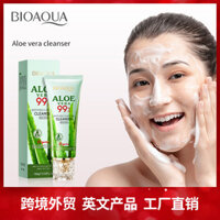 Sữa rửa mặt Aloe Vera tiếng Anh đầy đủ 100g BIOAOUA, làm dịu nhẹ nhàng, bán buôn xuyên biên giới