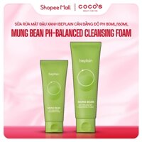 Sữa Rửa Mặt Beplain Mung Bean pH-Balanced Cleansing Foam, Sữa Rửa Mặt Đậu Xanh, Sữa Rửa Mặt Cân Bằng Độ pH 80ml/160ml