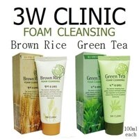 Sữa Rửa Mặt Brown Rice Foam Cleansing 3W Clinic Hàn Quốc 100ml