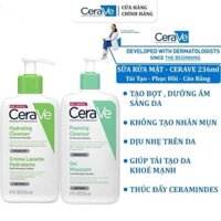 Sữa rửa mặt CERAVE cho da dầu da mụn và da khô nhạy cảm 236ml [ Chính Hãng 100% ]
