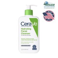 Sữa rửa mặt CeraVe dành cho da thường và da khô CeraVe Foaming Facial Cleanser 355ml (Dry Skin Xanh Lá)