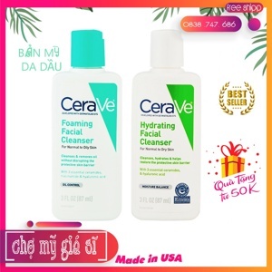 Sữa rửa mặt CeraVe Foaming Facial Cleanser For Normal To Oily Skin - 87ml, Sữa rửa mặt dành cho da thường, da dầu