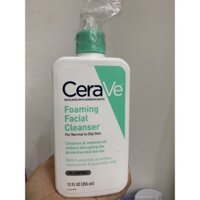 Sữa rửa mặt CeraVe Foaming Facial Cleanser For Normal To Oily Skin 355ml Hàng Mỹ