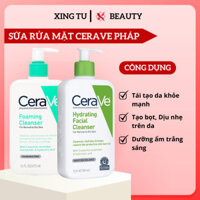 Sữa Rửa Mặt CeraVe SRM Cerave Foaming Facial Cleanser Sạch Sâu Cho Da Thường Đến Da Dầu, Da Khô 236ML - Xingtu Beauty