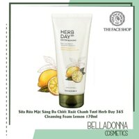 Sữa Rửa Mặt Chanh Sáng Da The Face Shop Herb Day 365 Master Blending Facial Foaming Cleanser Lemon & Grapefruit 170ml