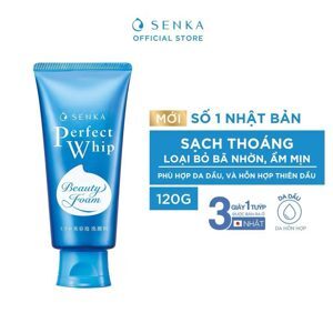 Sữa rửa mặt chiết xuất tơ tằm trắng Senka Perfect Whip 120g